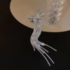 Bild von Zinklegierung Haarklammer Silberfarbe Schmetterling Quaste Transparent Strass 18cm x 4.8cm, 1 Stück