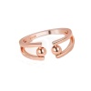 Picture of Copper Stress Relieving Anxiety Fidget Spinner Open Adjustable Rings Rose Gold Rotatable Ball 1.8cm, 1 Piece
