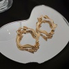 Picture of Ins Style Hoop Earrings Gold Plated Curve Circle Ring 3.8cm x 3.6cm, 1 Piece