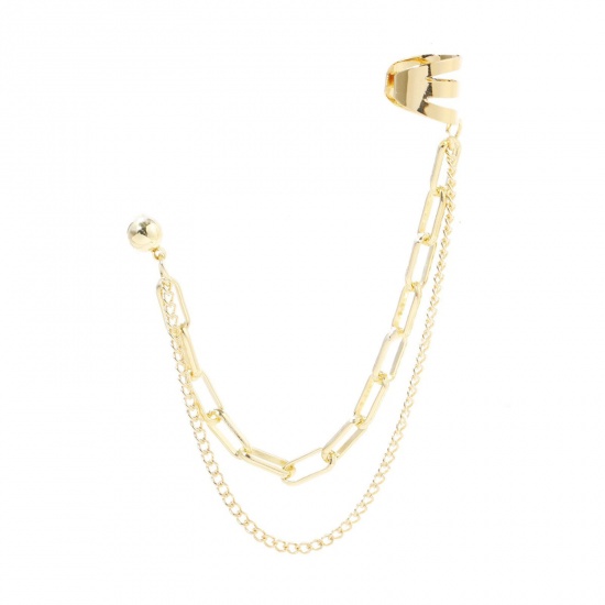 Picture of Stylish Ear Climbers/ Ear Crawlers Link Chain Gold Plated 9-11cm, 1 Piece