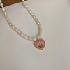 Imagen de Perlas de Agua Dulce Barroco Collar de Cuentas Chapado en Oro Rosado Flor de Tulipán 45cm longitud, 1 Unidad
