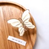 Picture of PC Stylish Hair Claw Clips Clamps Creamy-White Butterfly Animal 8.7cm x 7cm, 1 Piece