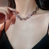 Picture of Ins Style Necklace Silver Tone Link Chain 46cm(18 1/8") long, 1 Piece