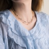 Imagen de Estilo Ins Collar Múltiples Capas Chapado en Oro Azul Corazón cristal imitación 40-50cm longitud, 1 Unidad