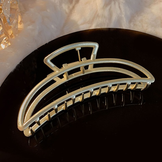 Immagine di Elegante Fermaglio per Capelli Oro Opaco Mezzo Tondo 11cm , 1 Pz