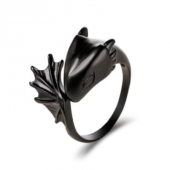 Picture of Gothic Open Adjustable Wrap Rings Gunmetal Painted Dragon 1 Piece