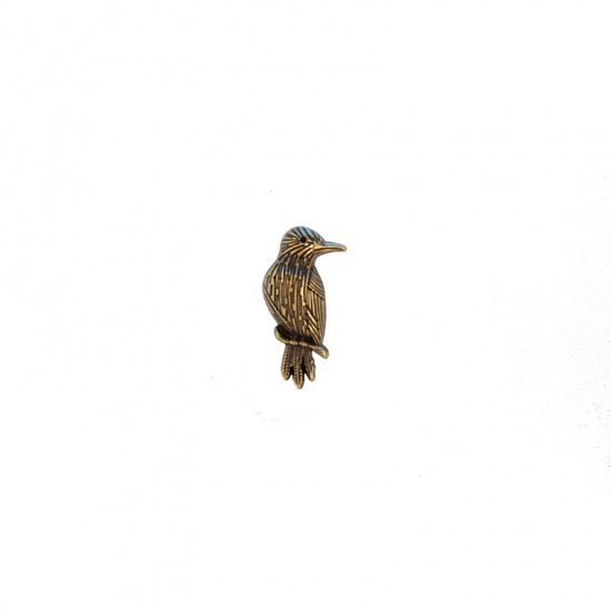 Immagine di Retrò Spilla Uccello Bronzo Antico 22mm x 12mm, 1 Pz