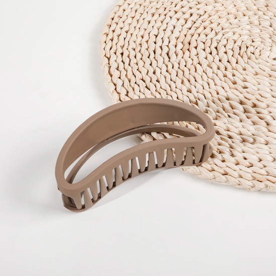 Bild von ABS Ins Stil Haarspangen Klammern Kaffeebraun Halbmond 13cm x 6cm, 1 Stück