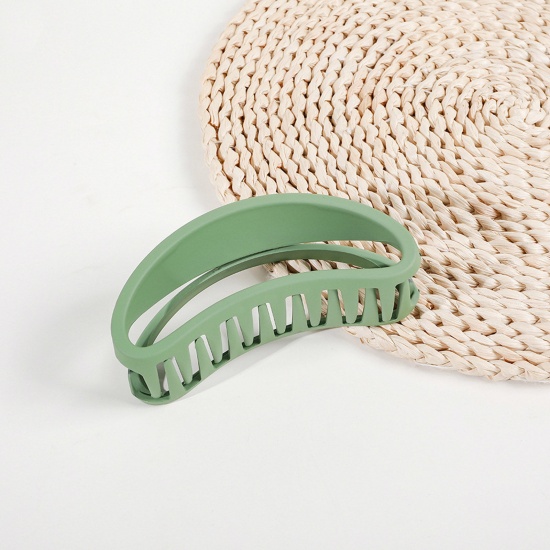 Bild von ABS Ins Stil Haarspangen Klammern Grün Halbmond 13cm x 6cm, 1 Stück
