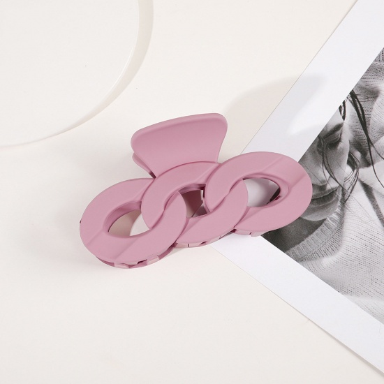 Bild von ABS Ins Stil Haarspangen Klammern Blassrosa Gliederkette 12cm x 7cm, 1 Stück