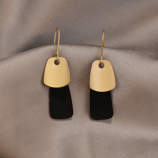 Bild von Stilvoll Ohrring Vergoldet Schwarz Oval 4cm, 1 Paar