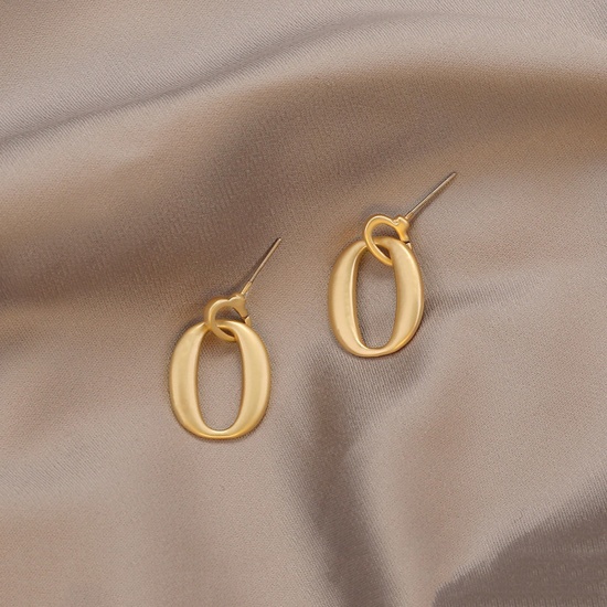 Imagen de Elegante Pendientes Chapado en Oro Anillo 2cm, 1 Par