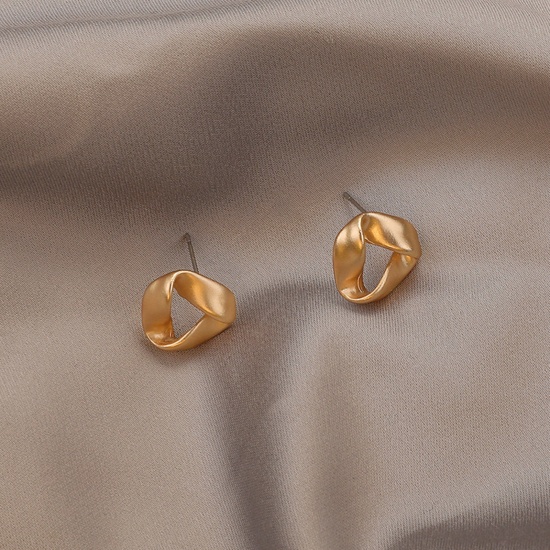 Bild von Stilvoll Ohrring Ohrstecker Vergoldet Twist Dreieck 2cm, 1 Paar