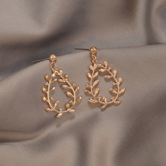 Bild von Stilvoll Ohrring Vergoldet Blätter 3cm, 1 Paar