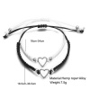 Bild von Terylen Valentinstag Armband Set Silberfarbe Schwarz & Weiß Herz Hohl 16cm lang, 1 Set ( 2 Stück/Set)