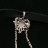 Bild von Veloursamt Retro Choker Halskette Vergoldet Schwarz Herz Imitat Perle 35cm lang, 1 Strang