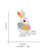 Picture of Easter Day Pin Brooches Flower Rabbit Gold Plated Multicolor Enamel 3.8cm x 2.2cm, 1 Piece