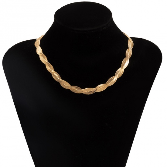Immagine di Rame Semplice Strozzatore Collana Oro Placcato Catena a Maglie lunghezza: 35cm, 1 Pz