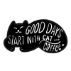Picture of Cute Pin Brooches Cat Animal Black & White Enamel 3.1cm x 1.6cm, 1 Piece
