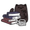 Picture of Cute Pin Brooches Book Cat Message " BOOK " Multicolor Enamel 3cm x 2.5cm, 1 Piece