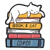 Picture of Cute Pin Brooches Book Cat Message " BOOK " Multicolor Enamel 3.1cm x 2.8cm, 1 Piece