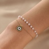 Picture of Elegant Multilayer Layered Bracelet Gold Plated Round Imitation Pearl 18cm(7 1/8") long, 1 Piece