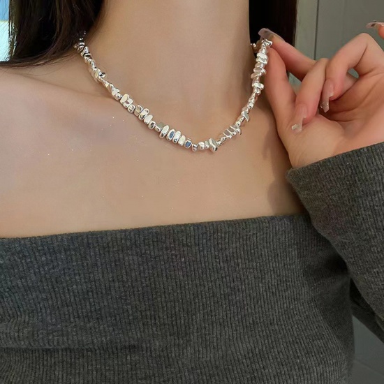 Bild von Stilvoll Perlenkette Versilbert 40cm lang, 1 Strang