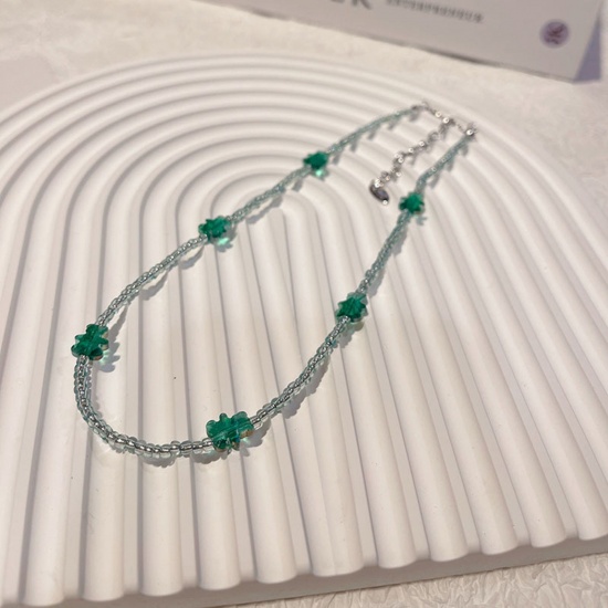 Bild von Crystal Boho Chic Bohemia Beaded Necklace Green Bear Animal 40cm(15 6/8") long, 1 Piece
