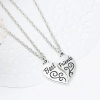 Immagine di Moda Nuova Collana Cavo Catena Argento Antico Cuore Spezzato Amicizia Lettere " BEST FRIENDS " lunghezza: 46.0cm, 1 Serie