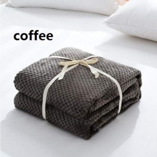 Bild von Veloursamt Baby/ Neugeborenes Decke Kaffeebraun Gitter Muster 150cm x 100cm, 1 Stück