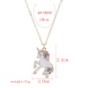 Picture of Necklace Gold Plated Multicolor Horse Animal Enamel 39cm(15 3/8") long, 1 Piece