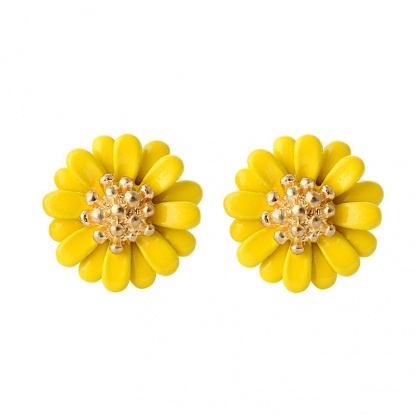 Bild von Ohrring Gelb Gänseblümchen 15mm D., 1 Paar