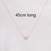 Picture of Hypoallergenic Natural Pastoral Insect 18K Gold Plated Transparent Clear Copper & Cubic Zirconia Rolo Chain Butterfly Animal Micro Pave Pendant Necklace For Women Anniversary 45cm(17 6/8") long, 1 Piece