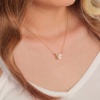 Picture of Hypoallergenic Natural Pastoral Insect 18K Gold Plated Transparent Clear Copper & Cubic Zirconia Rolo Chain Butterfly Animal Micro Pave Pendant Necklace For Women Anniversary 45cm(17 6/8") long, 1 Piece