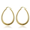 Picture of Hypoallergenic Simple & Casual Simple 18K Gold Plated Copper U-shaped Hoop Earrings For Women 4.4cm x 3.4cm, 1 Pair