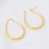 Picture of Hypoallergenic Simple & Casual Simple 18K Gold Plated Copper U-shaped Hoop Earrings For Women 4.4cm x 3.4cm, 1 Pair