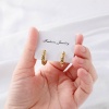 Bild von Hypoallergenic Retro Simple 18K Gold Plated Copper Irregular Hoop Earrings For Women 19mm Dia., 1 Pair