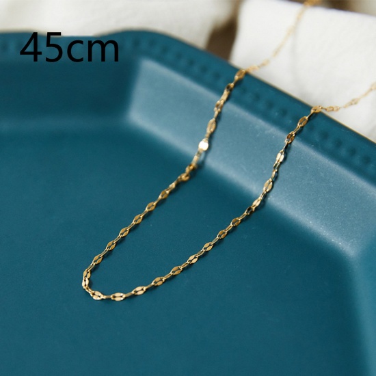Bild von Umweltfreundlich Einfach und lässig Stilvoll 18K Gold plattiert 304 Edelstahl Lippen geformte Kette Halskette Für Frauen 45cm lang, 1 Strang