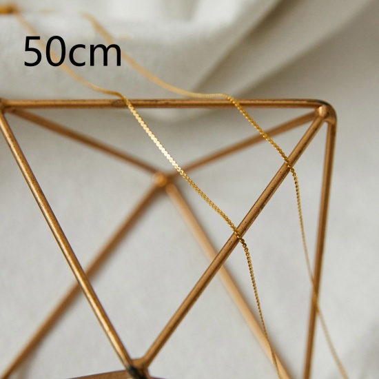 Bild von Umweltfreundlich Einfach und lässig Stilvoll 18K Gold plattiert 304 Edelstahl Carambola geformte Kette Halskette Für Frauen 50cm lang, 1 Strang