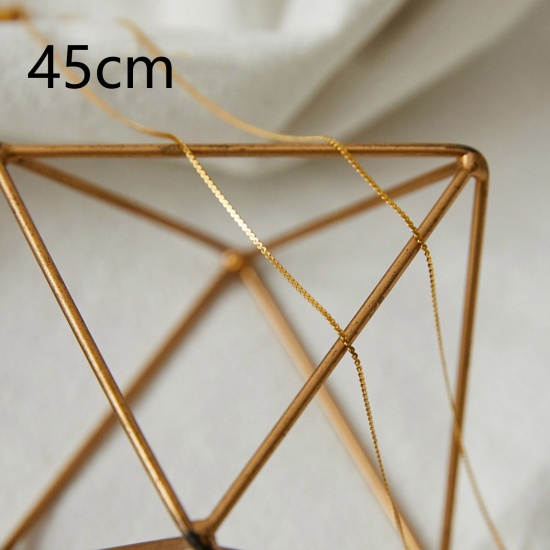 Bild von Umweltfreundlich Einfach und lässig Stilvoll 18K Gold plattiert 304 Edelstahl Carambola geformte Kette Halskette Für Frauen 45cm lang, 1 Strang