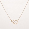 Picture of Eco-friendly Stylish Simple 18K Real Gold Plated 304 Stainless Steel Link Cable Chain Elephant Animal Hollow Pendant Necklace For Women 41cm(16 1/8") long, 1 Piece