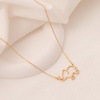 Picture of Eco-friendly Stylish Simple 18K Real Gold Plated 304 Stainless Steel Link Cable Chain Elephant Animal Hollow Pendant Necklace For Women 41cm(16 1/8") long, 1 Piece