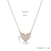 Immagine di Ecologico Dolce & Carino Squisito 18K Oro Placcato Rame & Zircone Cubico Cavo Catena Cuore Collana con Ciondolo Per Donne San Valentino 41cm Lunghezza, 1 Pz