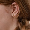 Picture of Eco-friendly Simple & Casual Stylish 14K Gold Plated 316 Stainless Steel Geometric Ear Post Stud Earrings For Women Party 8mm x 2mm, 1 Pair