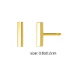 Picture of Eco-friendly Simple & Casual Stylish 14K Gold Plated 316 Stainless Steel Geometric Ear Post Stud Earrings For Women Party 8mm x 2mm, 1 Pair