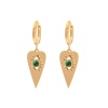 Picture of Eco-friendly Simple & Casual Stylish 18K Real Gold Plated 304 Stainless Steel & Stone Heart Eye Earrings For Women 22mm x 10mm, 1 Pair