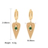 Picture of Eco-friendly Simple & Casual Stylish 18K Real Gold Plated 304 Stainless Steel & Stone Heart Eye Earrings For Women 22mm x 10mm, 1 Pair