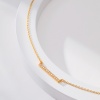 Bild von Umweltfreundlich Exquisit Stilvoll 18K Vergoldet Kupfer & Kubisch Zirkonia Gliederkette Kette Streifen Anhänger Halskette Für Frauen 45cm lang, 1 Strang