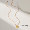 Picture of Eco-friendly Retro Stylish 18K Real Gold Plated Copper & Cubic Zirconia Link Cable Chain Round Eye Pendant Necklace Unisex 37cm(14 5/8") long, 1 Piece