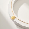 Picture of Eco-friendly Retro Stylish 18K Real Gold Plated Copper & Cubic Zirconia Link Cable Chain Round Eye Pendant Necklace Unisex 37cm(14 5/8") long, 1 Piece
